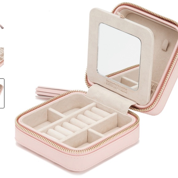 NEW WOLF 1834 Caroline Zip Travel Case Quilted Rose Quartz - Picture 3 of 4